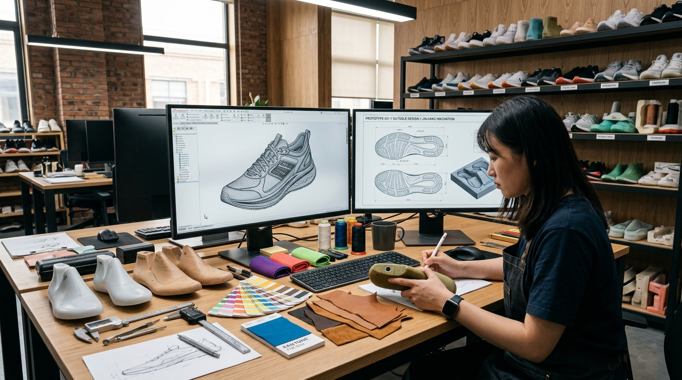 Figure 2: In-house 3D CAD design studio producing over 500 new seasonal footwear models annually.