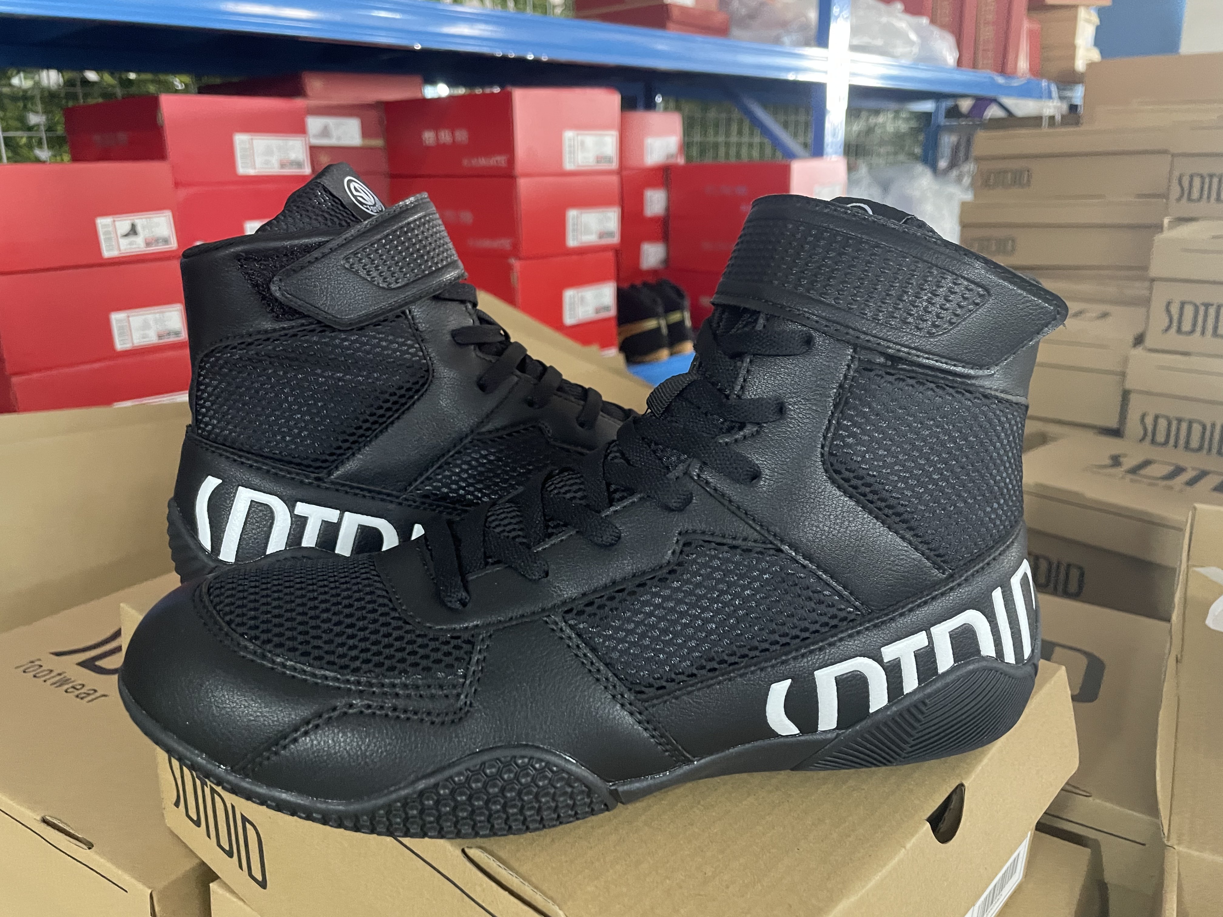 SDTDID Pro Combat Wrestling Shoes - Obsidian Shadow - SDTDID Wrestling Shoes OEM Jinjiang